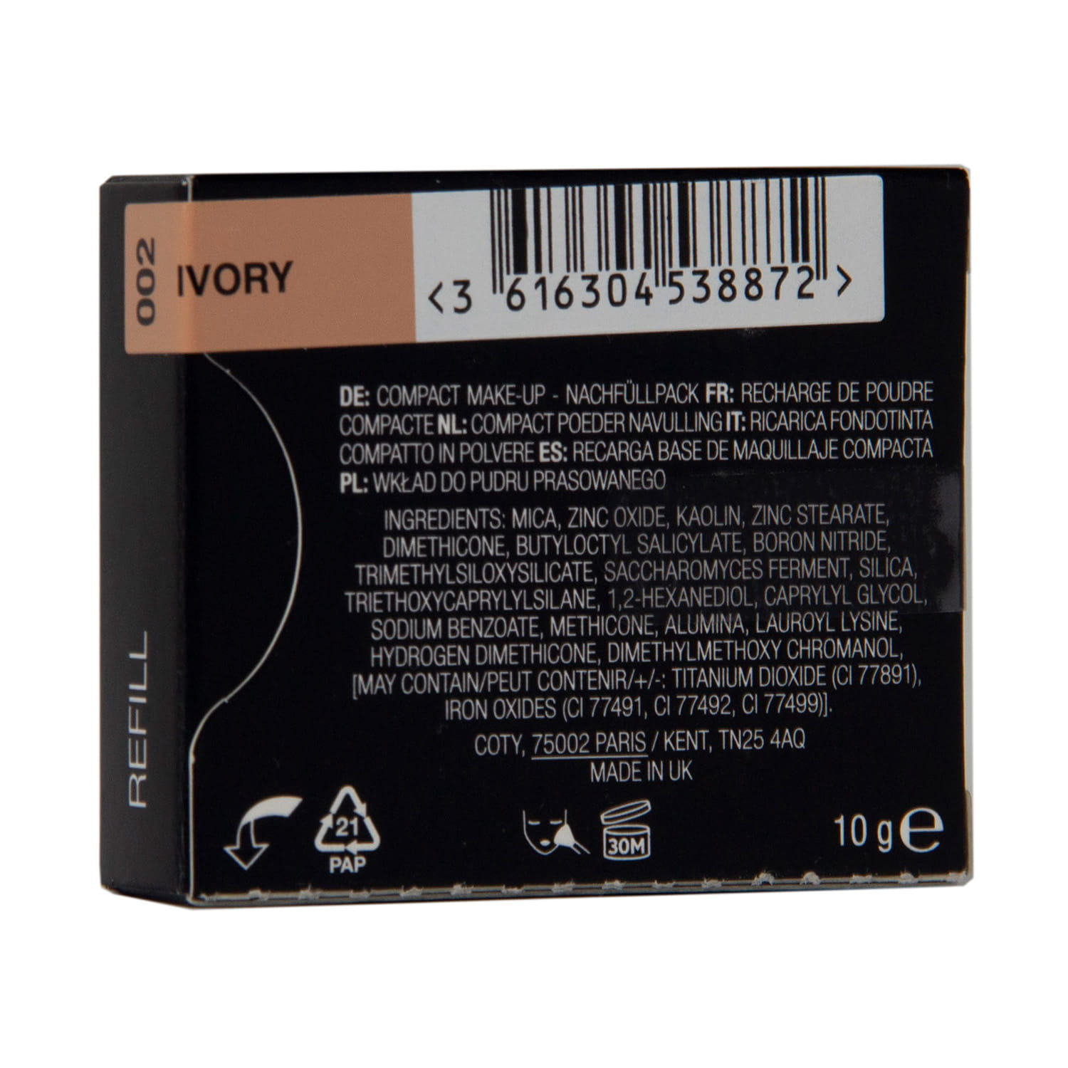 Max Factor Facefinity Compact SPF20 Wkład do Podkładu 10g - 002 Ivory2.JPG